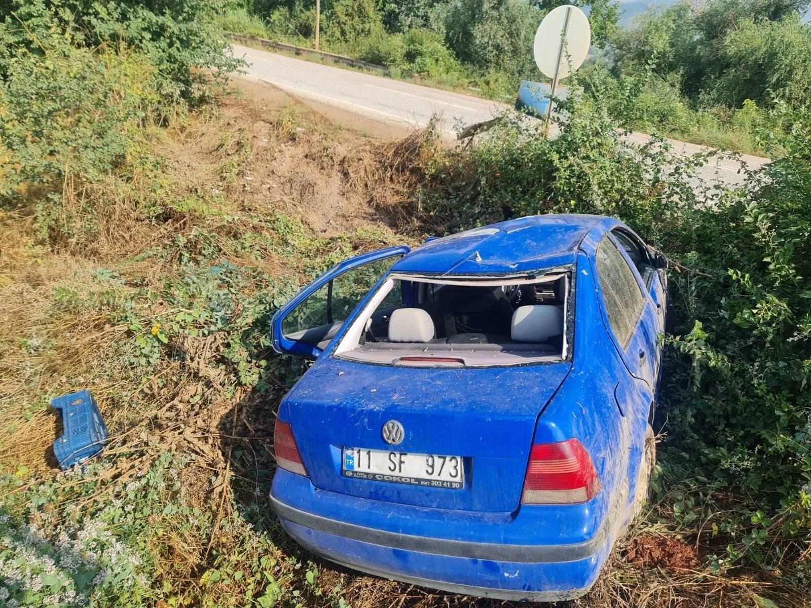 OTOMOBİL TAKLA ATTI: 1 YARALI